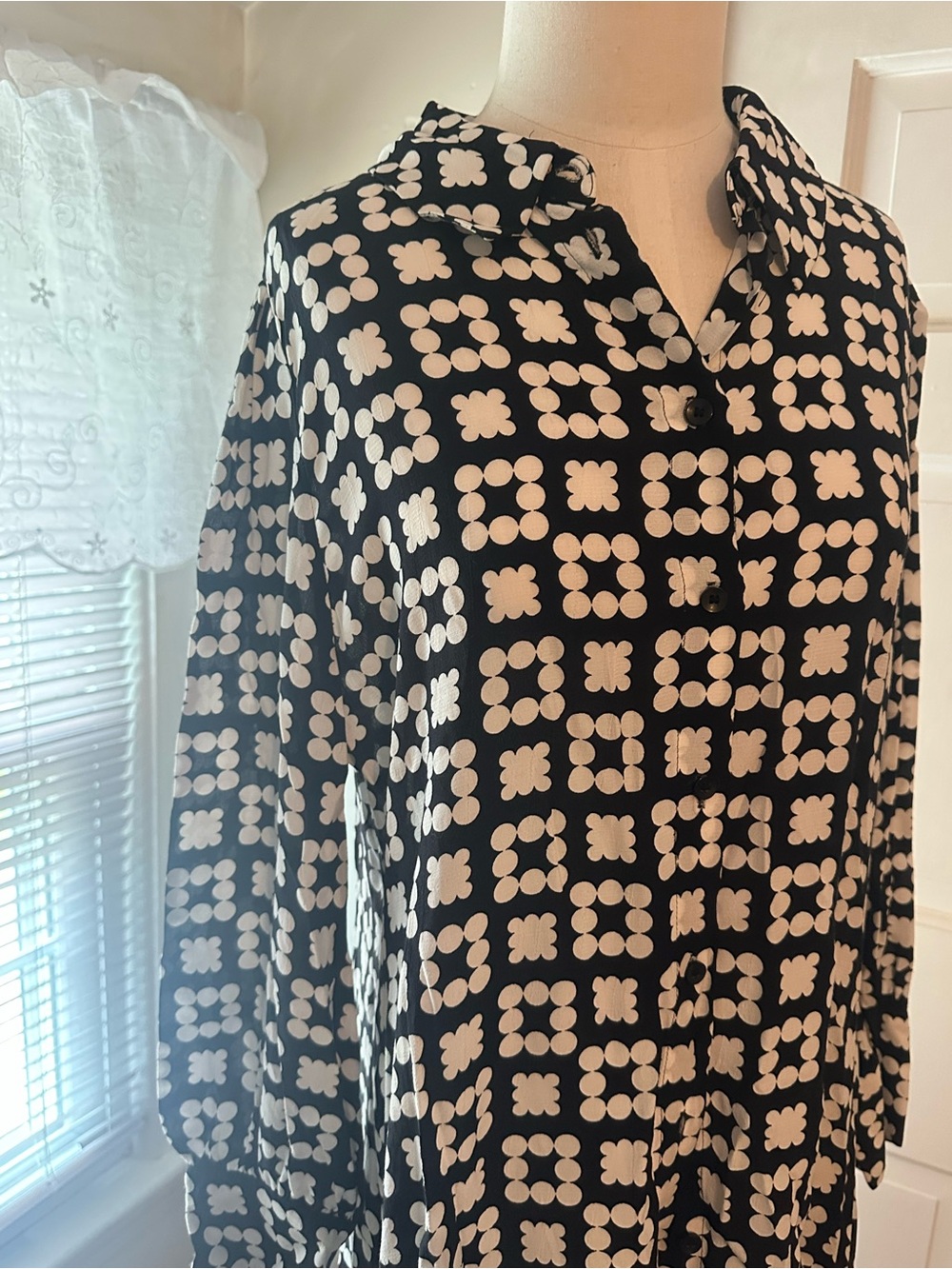 NWT Zara Black and White Geometric Print Womens Dress